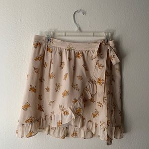 Madewell warp floral ruffle skirt